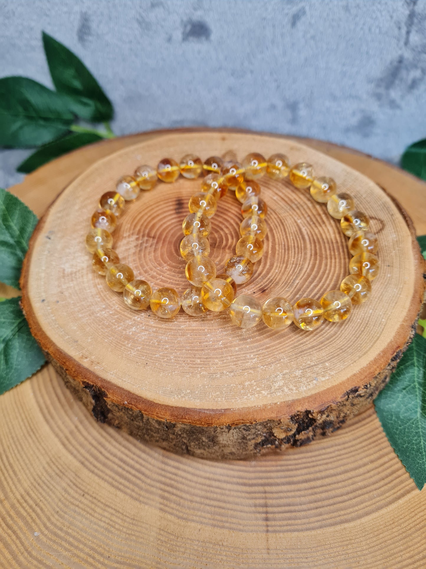 Citrin Kugelarmband (gebrannt)