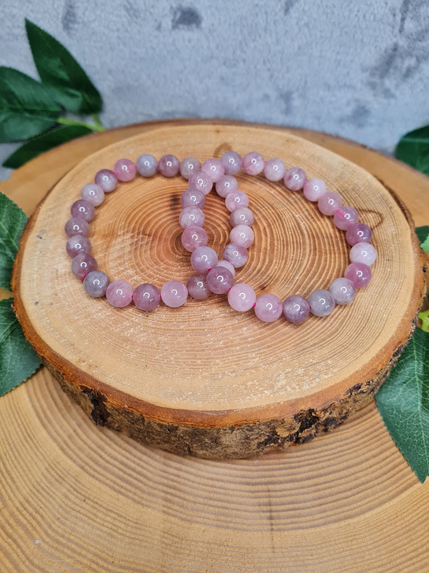 Lavendel Rosenquarz Kugelarmband