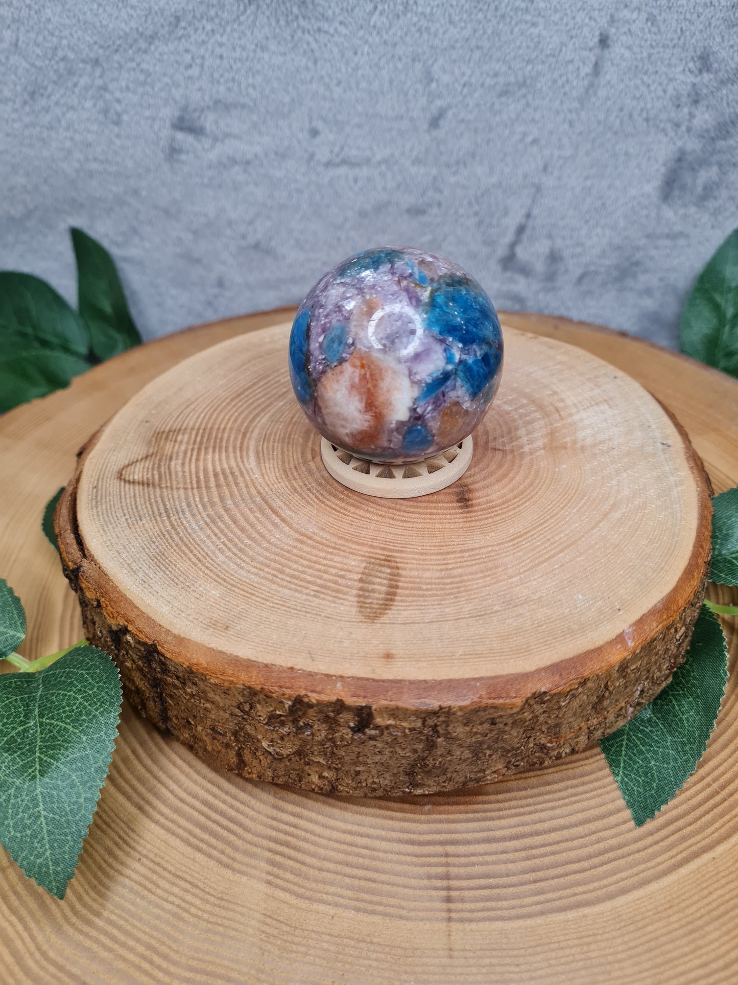 Purple Mica, Apatit und Sonnenstein Kugel (Nr.2)