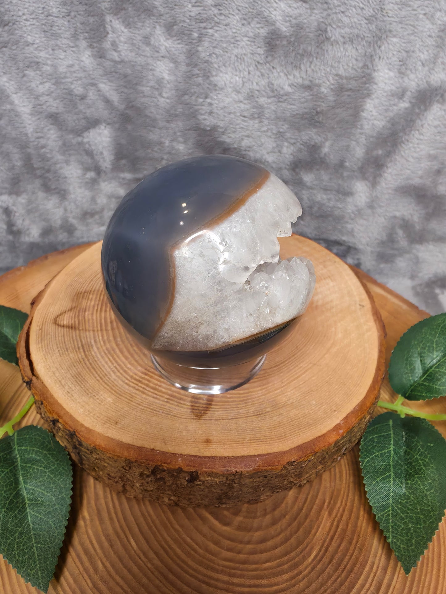 Achat Kugel mit Druse (D53)