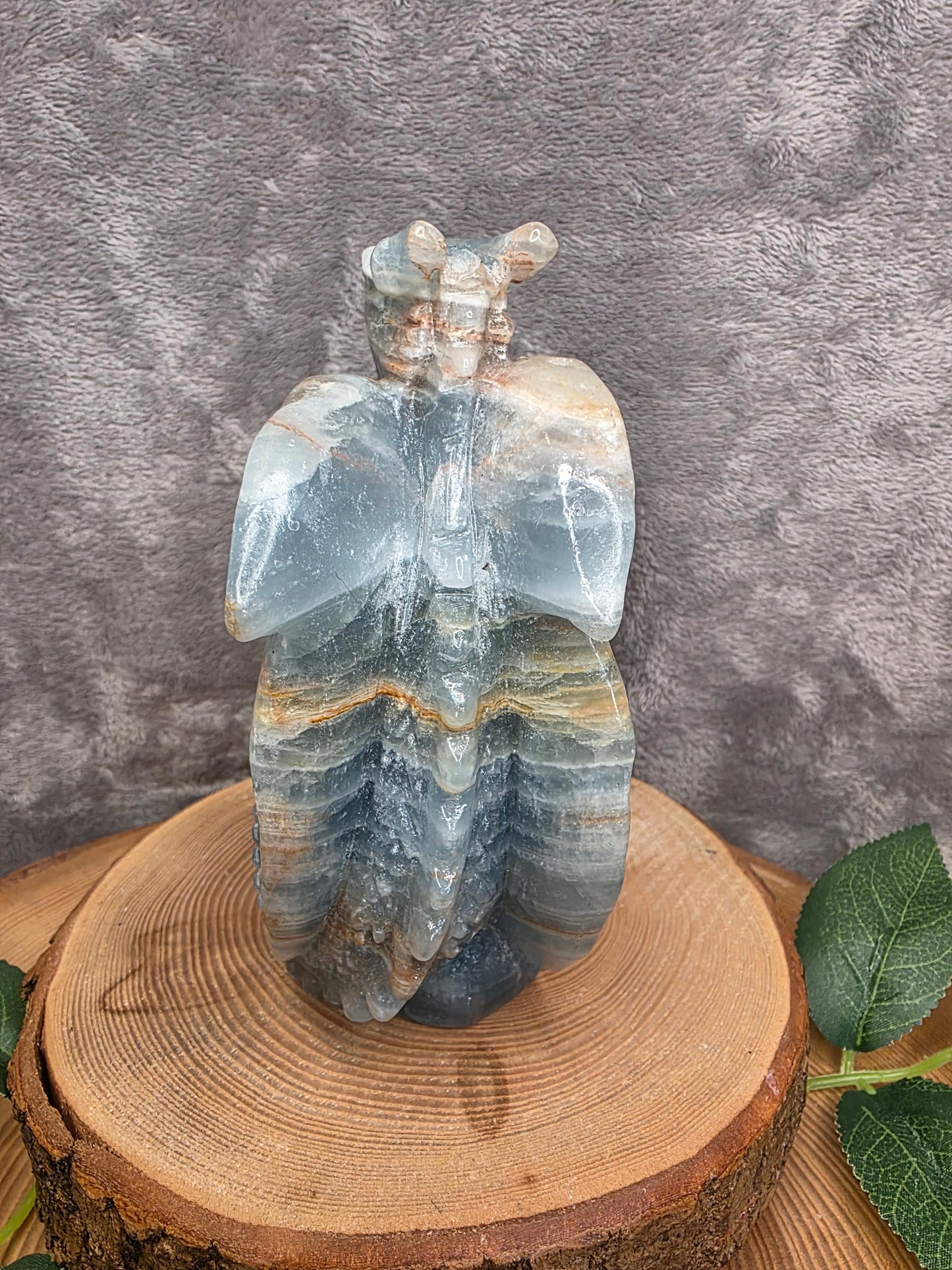 Blauer Onyx Drache handgefertigt (B189)