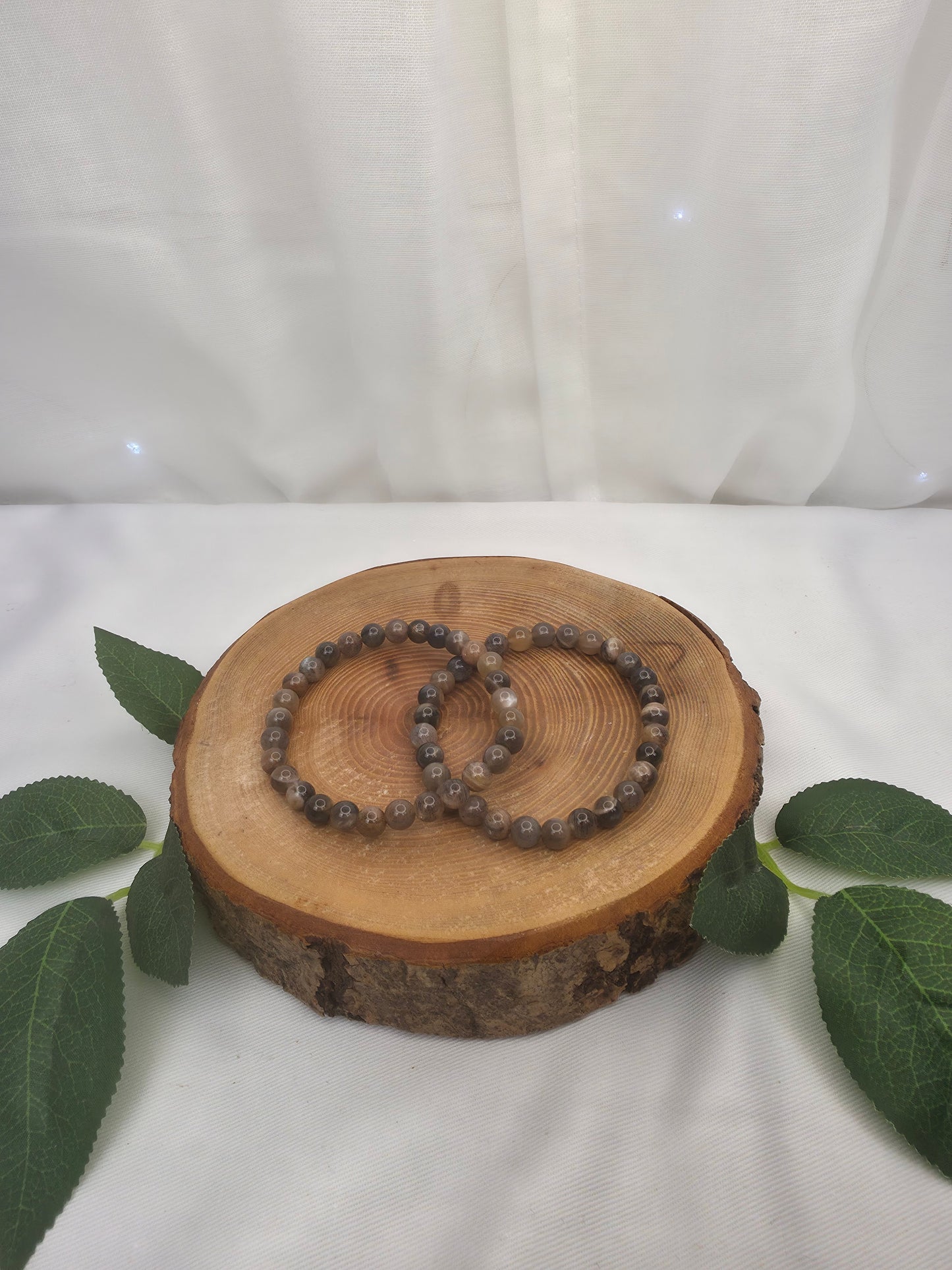 Mondstein dunkel Kugelarmband (6mm)