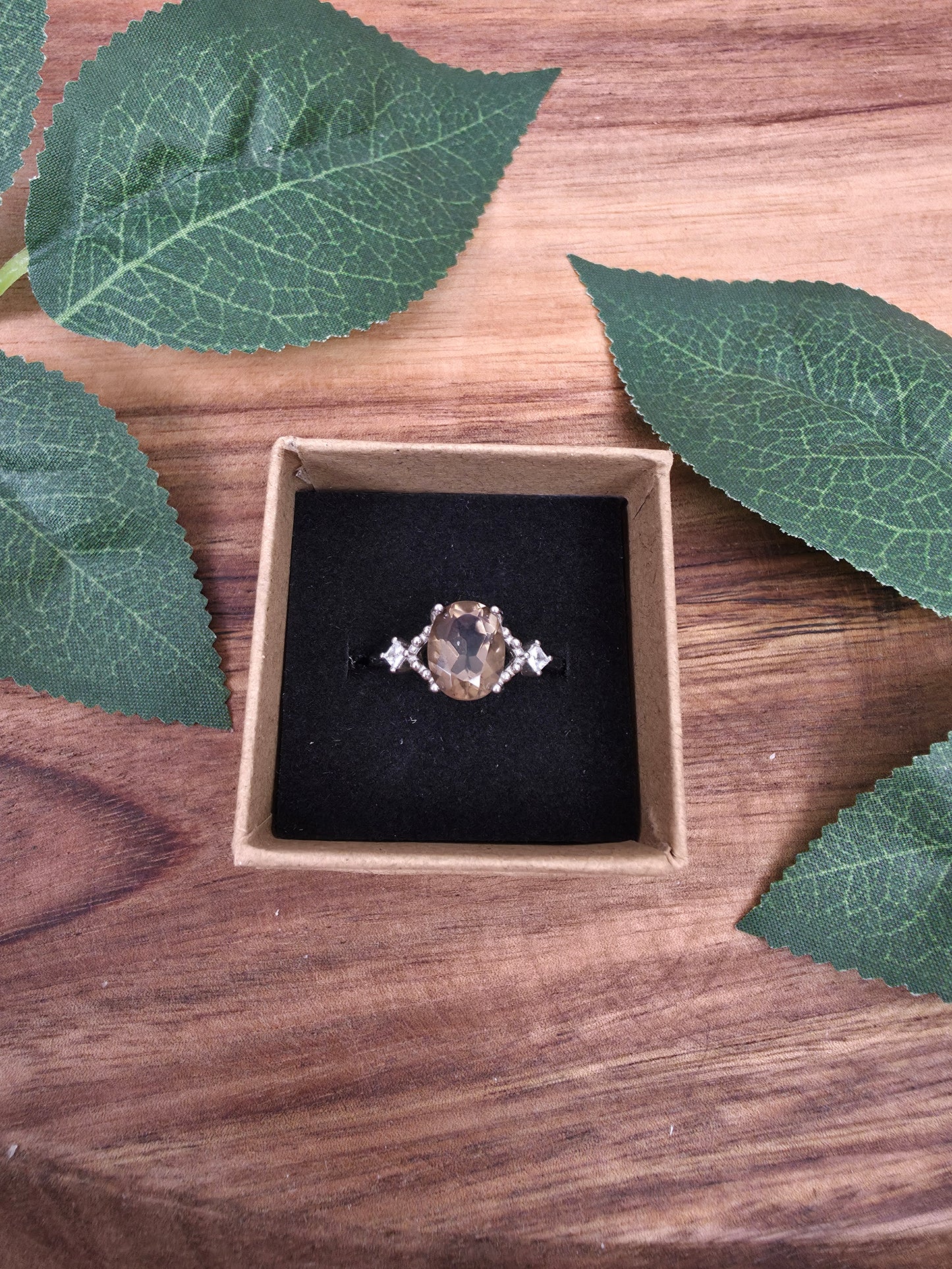 Rauchquarz Ring größenverstellbar Silber (R25)