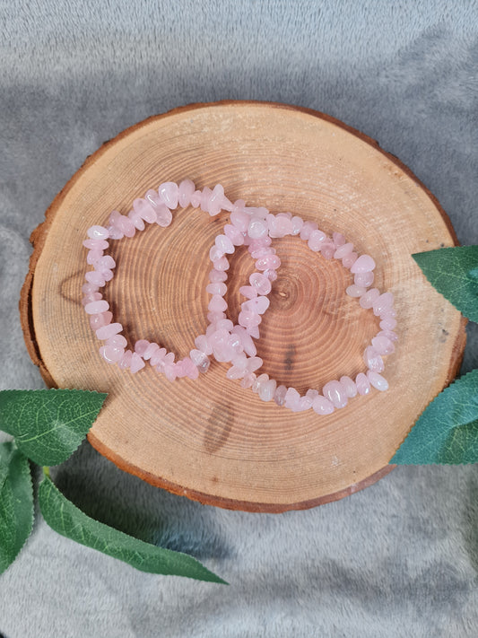 Rosenquarz Splitterarmband