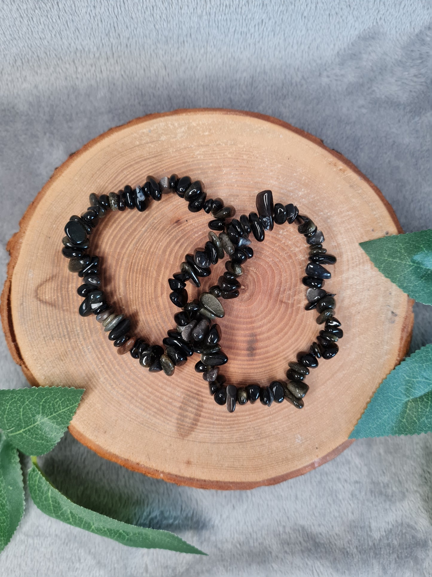 Goldener Obsidian Splitterarmband