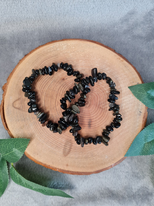 Goldener Obsidian Splitterarmband