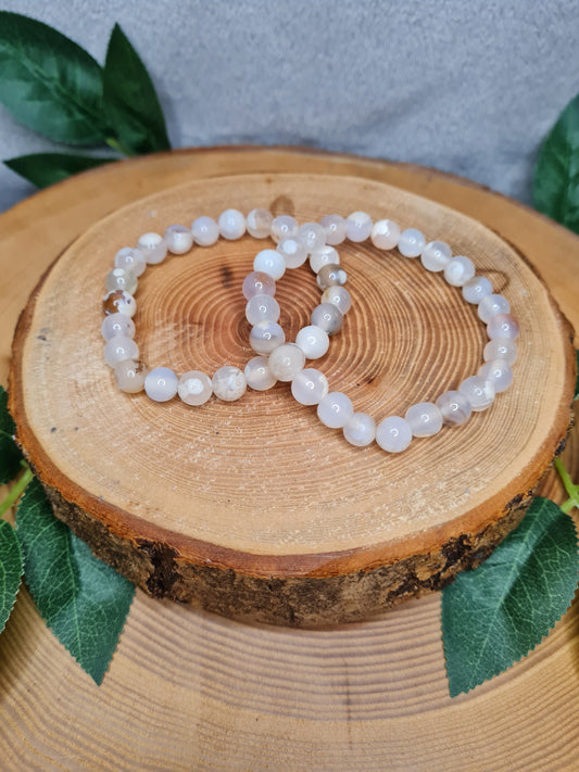 Blumenachat Kugelarmband