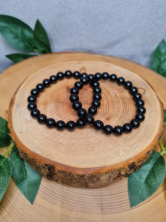 Schwarzer Turmalin Kugelarmband