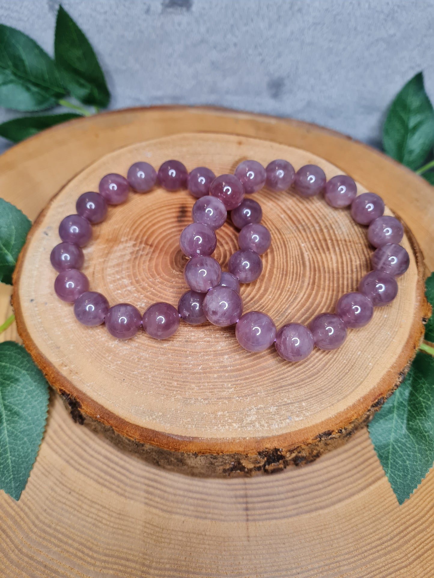 Rosenquarz Lila Kugelarmband 12mm