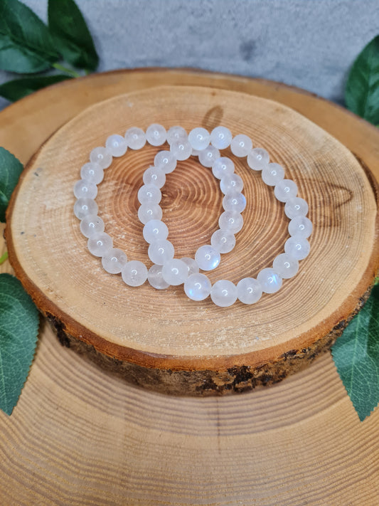 Regenbogen Mondstein (blue Flash) Kugelarmband