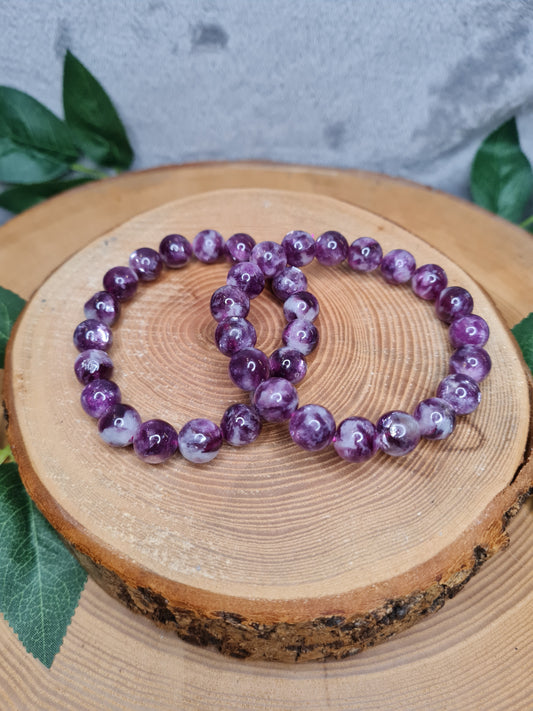 Lepidolith Mica Kugelarmband (10mm)