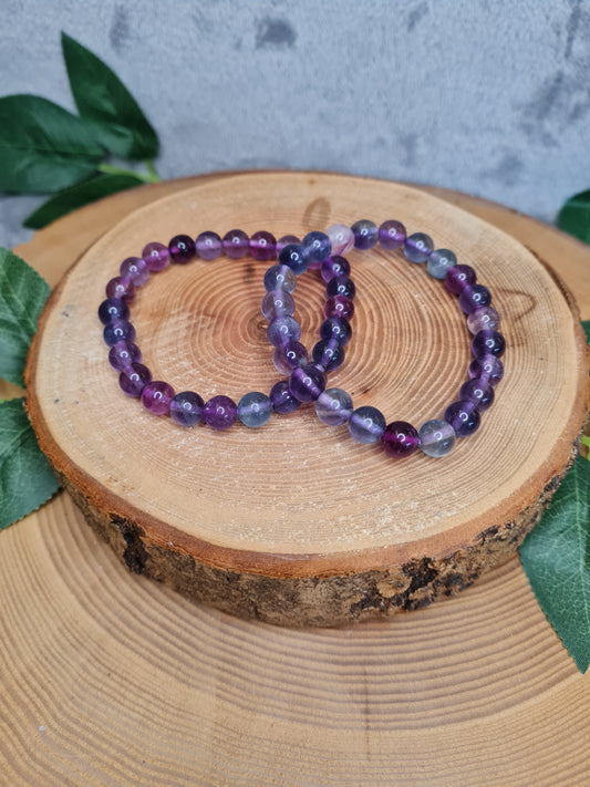 Fluorit Lila Kugelarmband