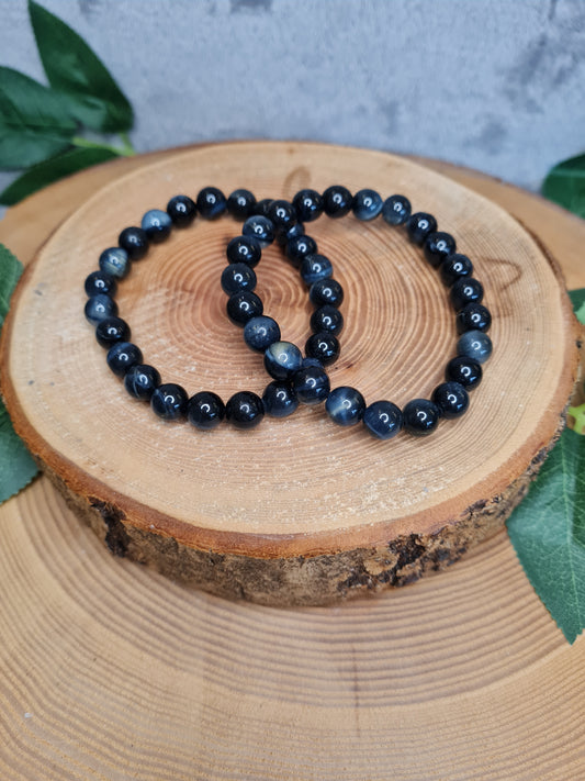 Tigerauge blau Kugelarmband