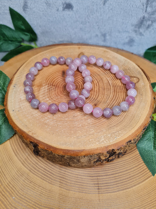 Lavendel Rosenquarz Kugelarmband