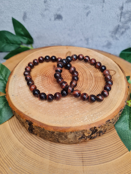 Tigerauge rot Kugelarmband