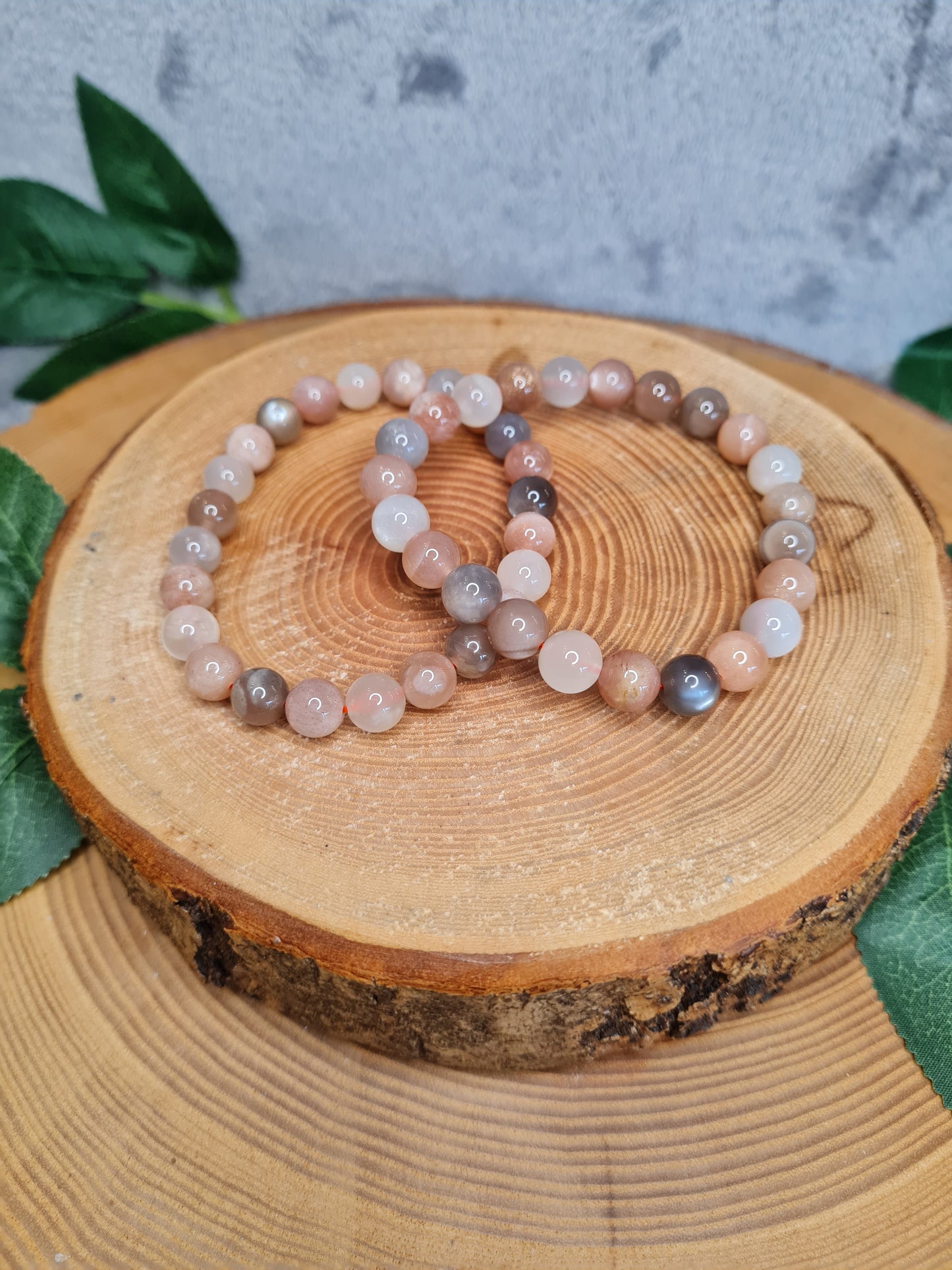 Mondstein bunt Kugelarmband