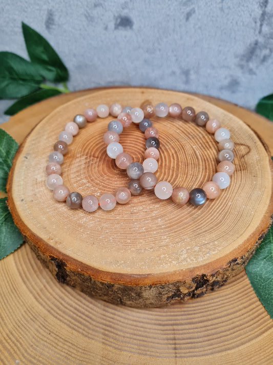 Mondstein bunt Kugelarmband