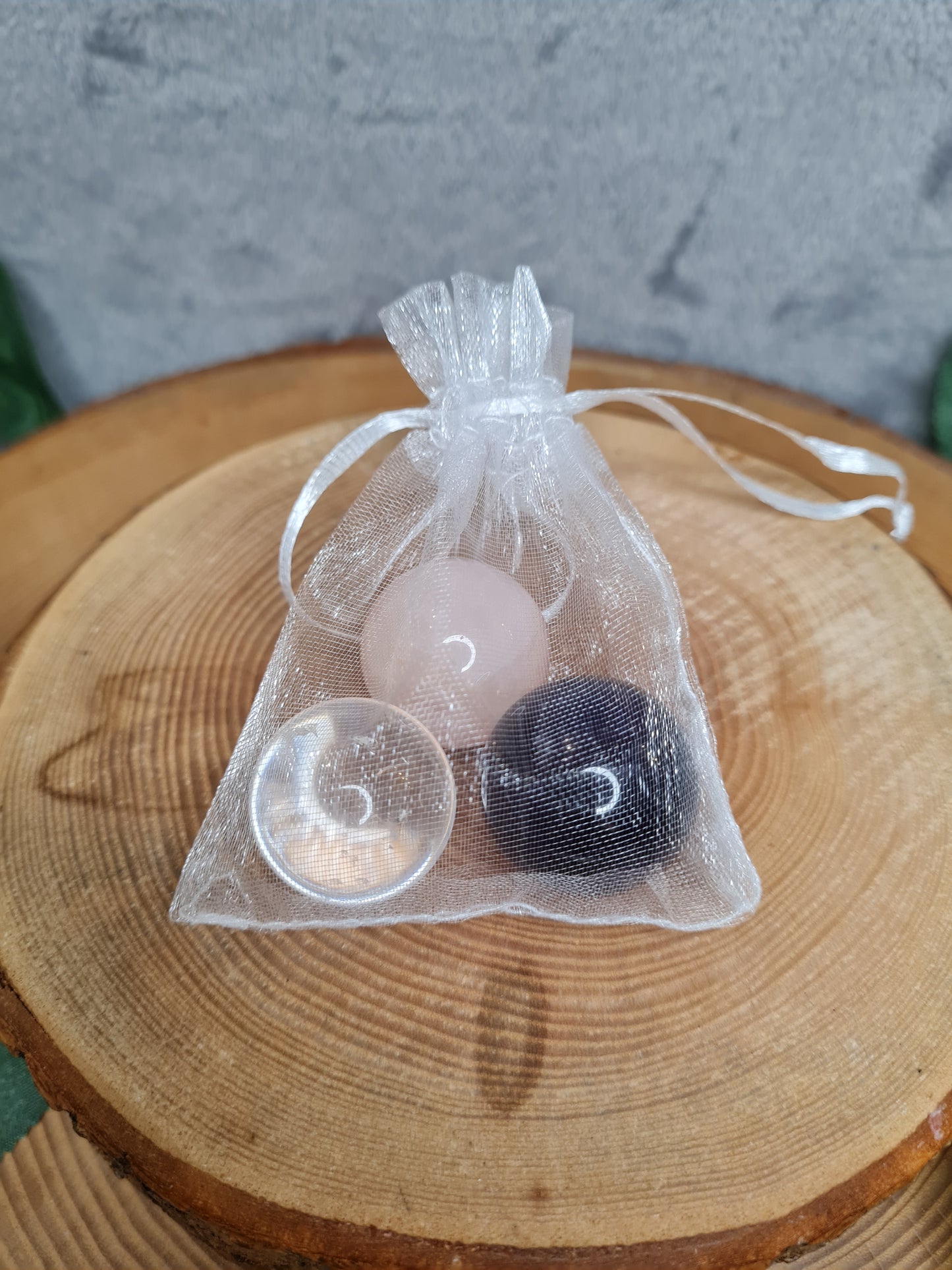 Amethyst Bergkristall Rosenquarz - Mini Kugel-Set