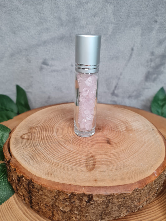 Rosenquarz Duftroller (ohne Flüssigkeit)