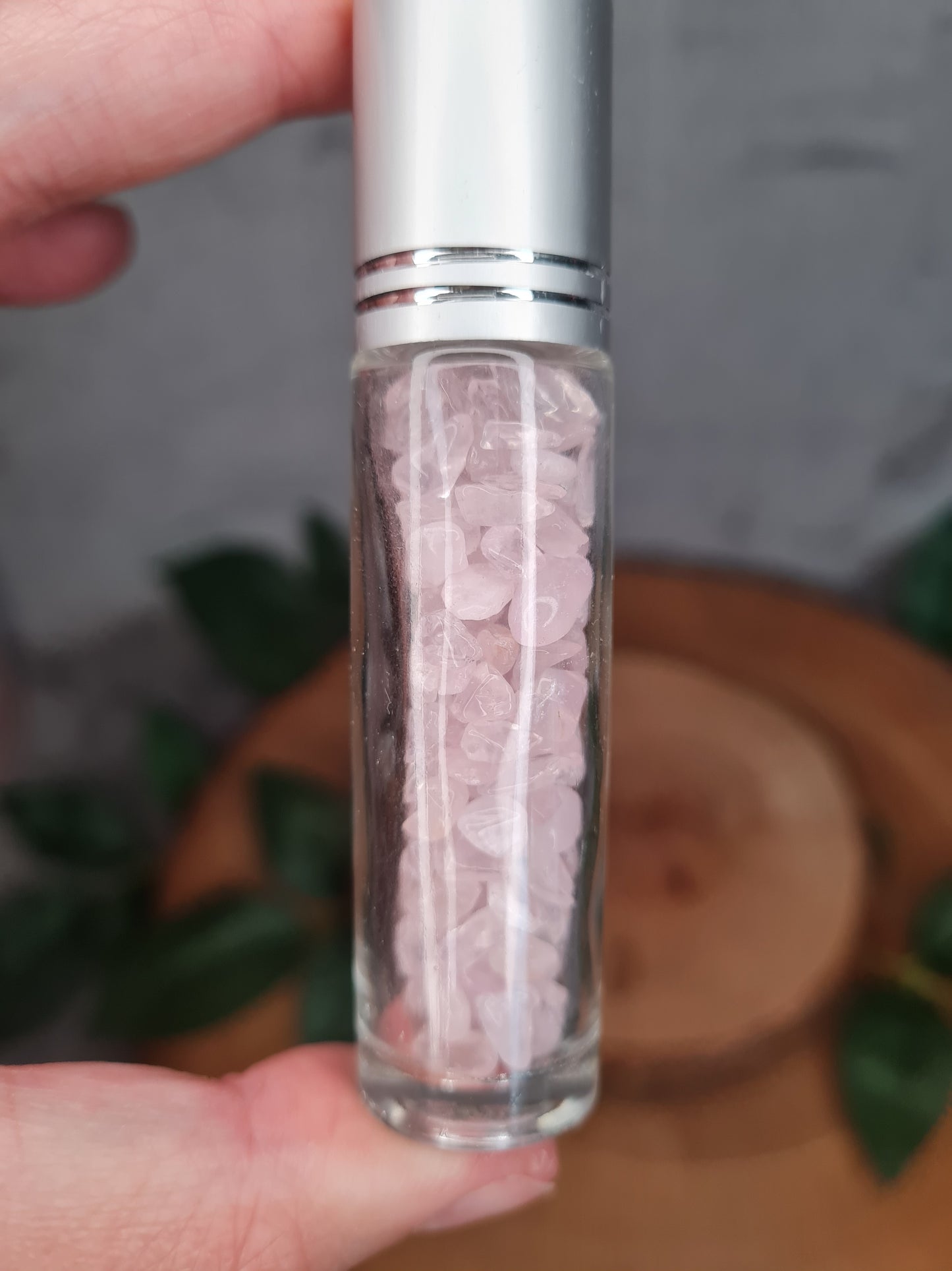 Rosenquarz Duftroller (ohne Flüssigkeit)