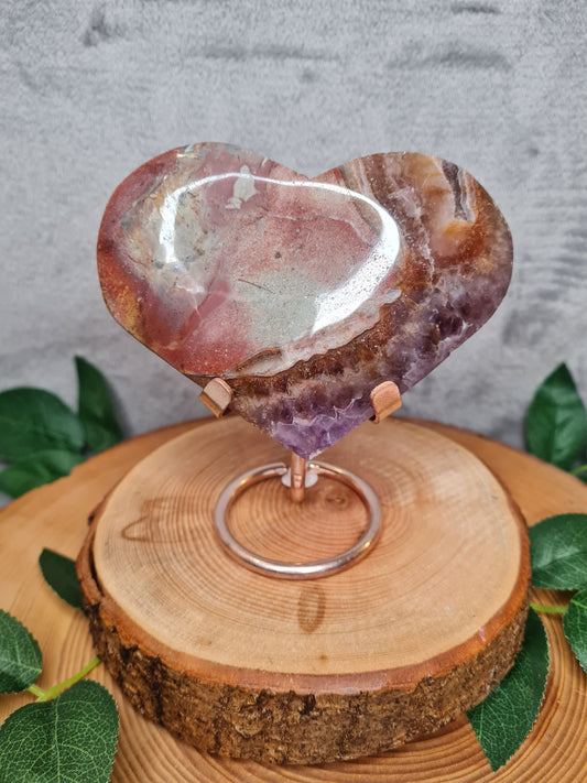 Amethyst x Crazy Lace Achat Herz (Nr.2)