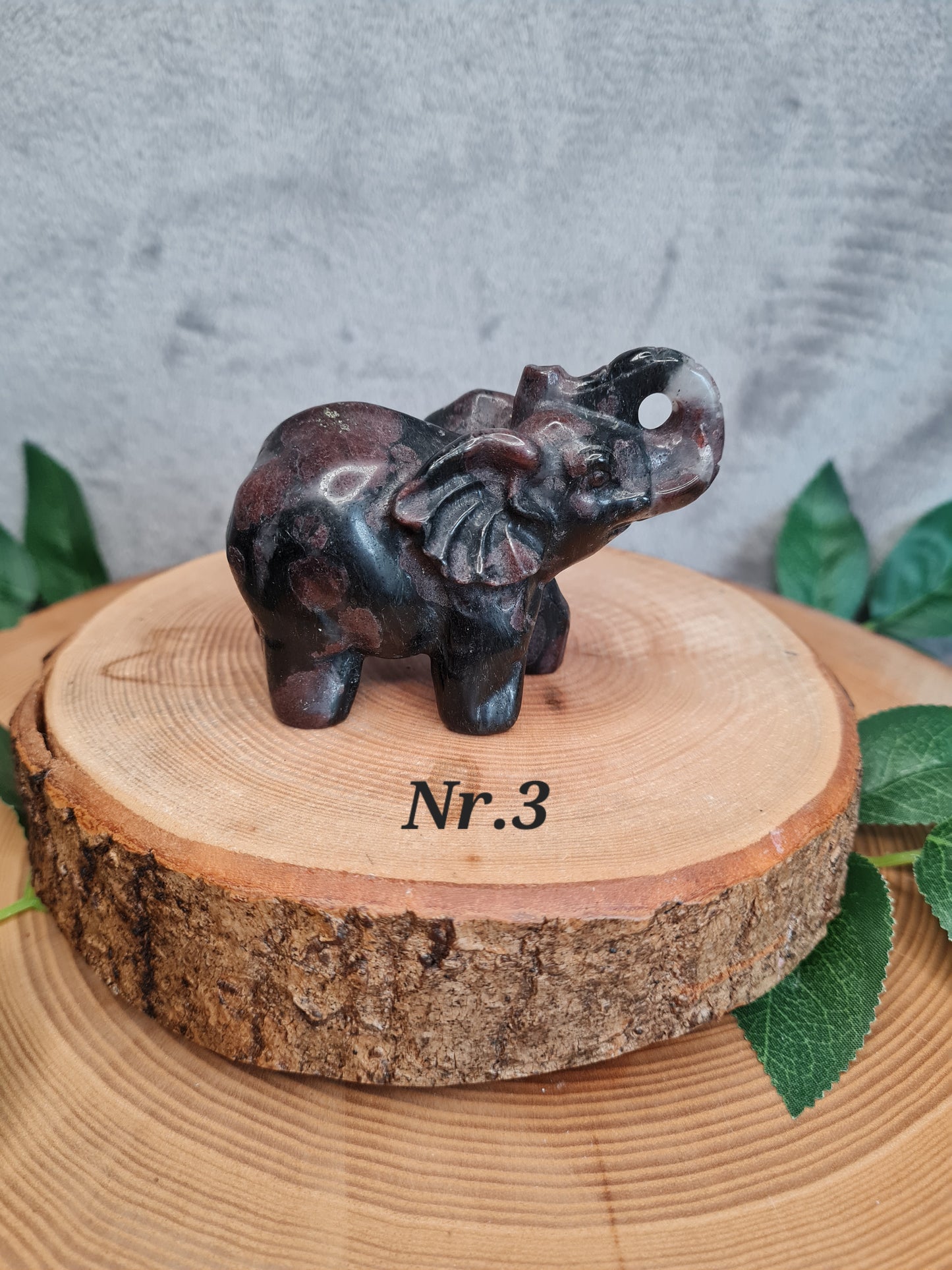 Granat x Arfvedsonit Elefant (wählbar)