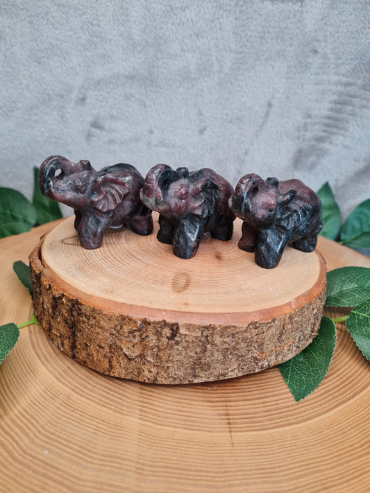 Granat x Arfvedsonit Kleiner Elefant (wählbar)