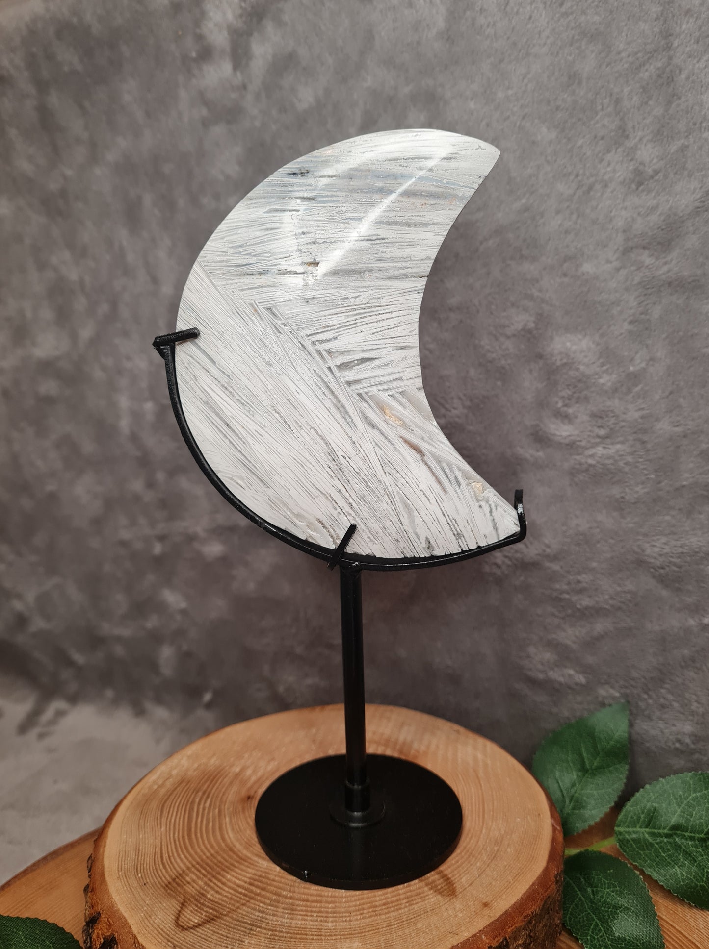 Weißer Mexikanischer Achat Mond (MA40)