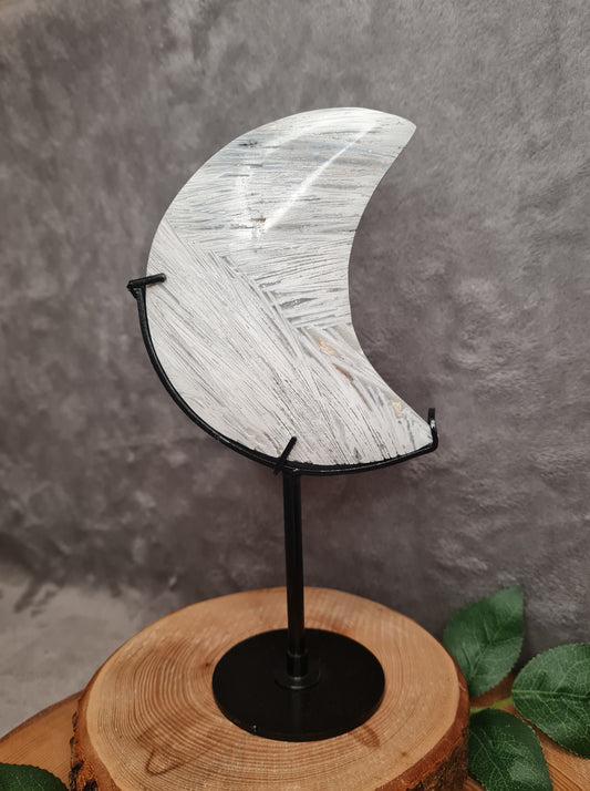 Weißer Mexikanischer Achat Mond (MA40)