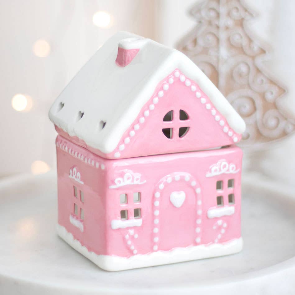 Pink Gingerbread House Weihnachts-Ölbrenner