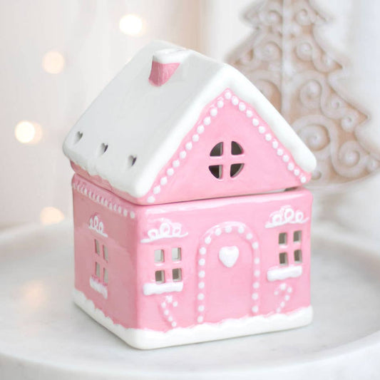 Pink Gingerbread House Weihnachts-Ölbrenner