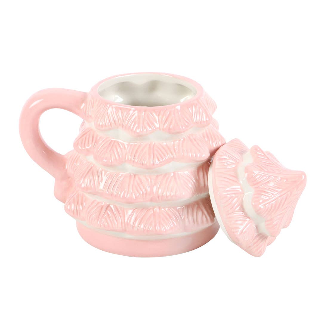 Tasse in Form eines Weihnachtsbaums, rosa