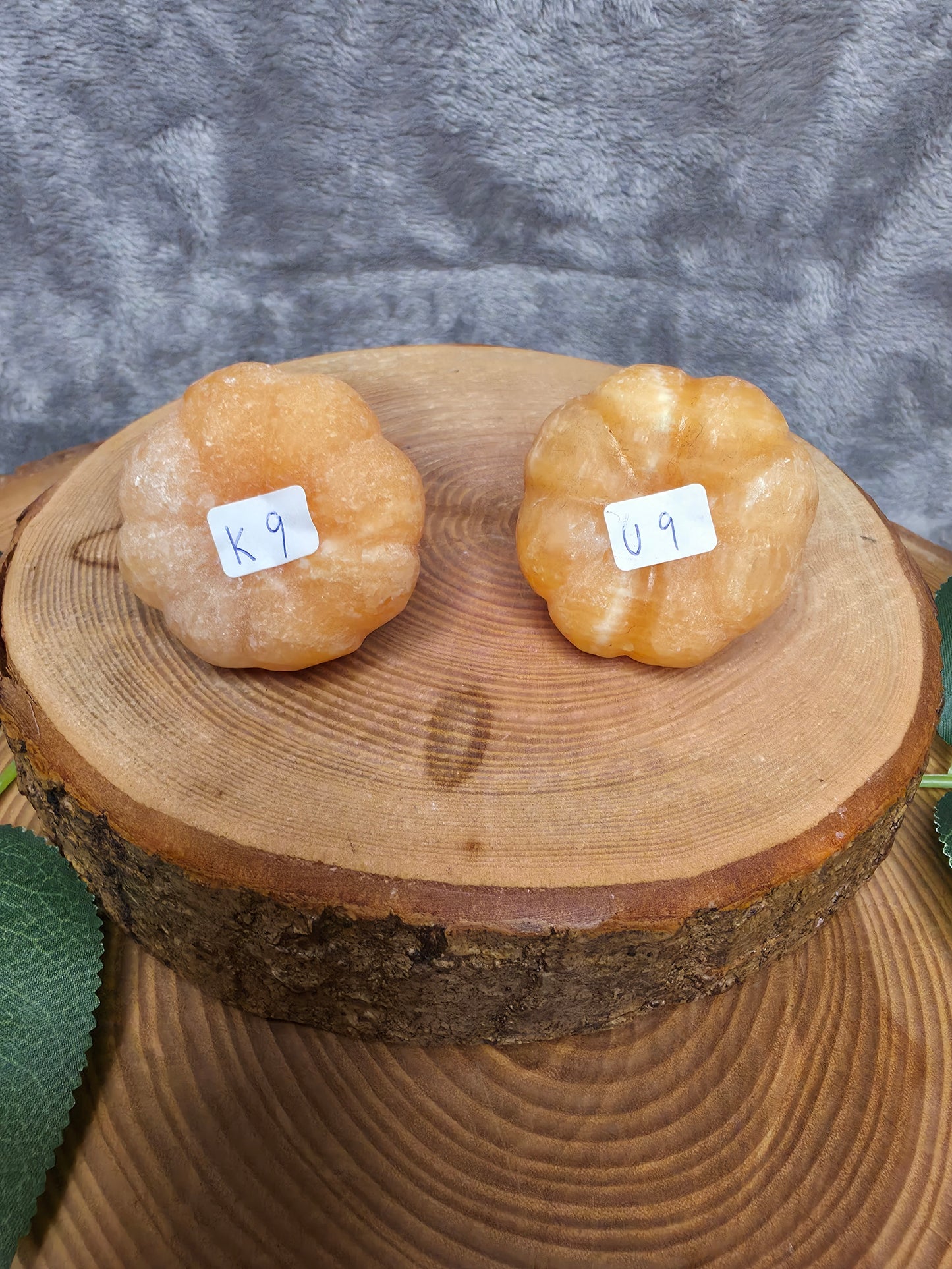 Orangencalcit Kürbisse (wählbar)