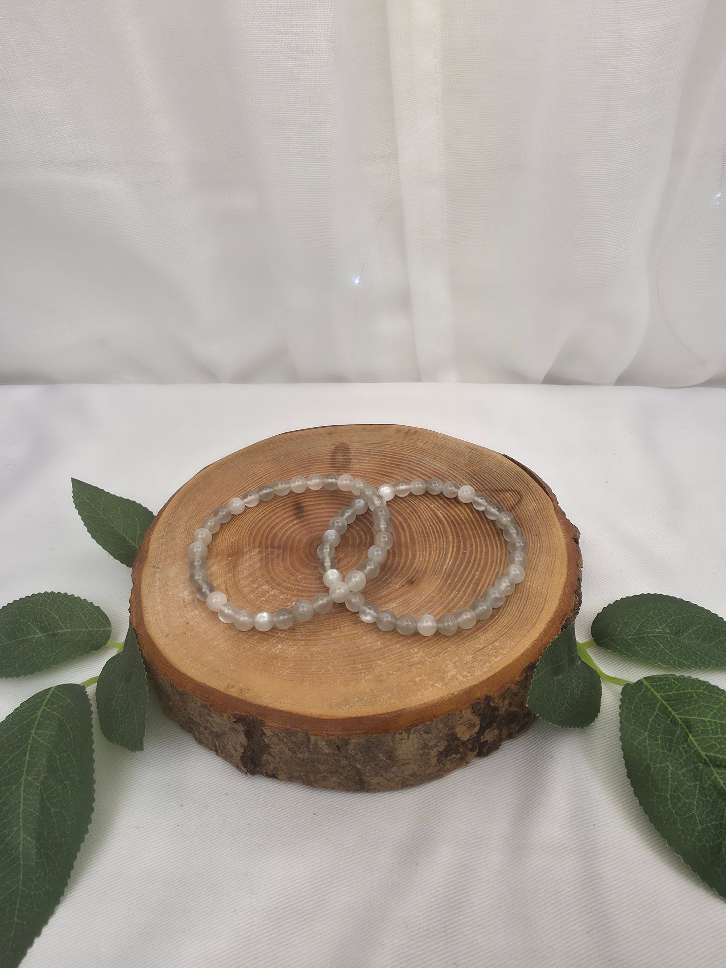 Mondstein grau Kugelarmband (6mm)