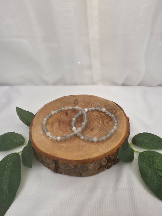 Mondstein grau Kugelarmband (6mm)