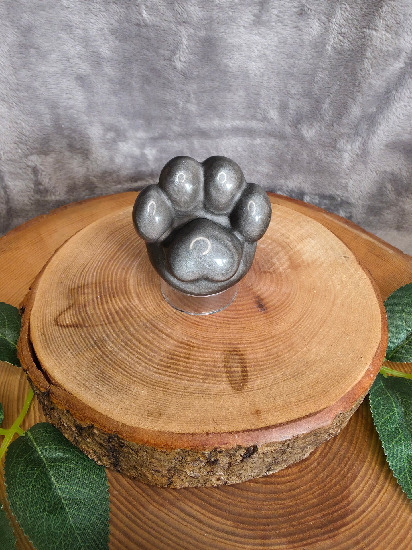 Silberobsidian Pfote (versch. Größen)