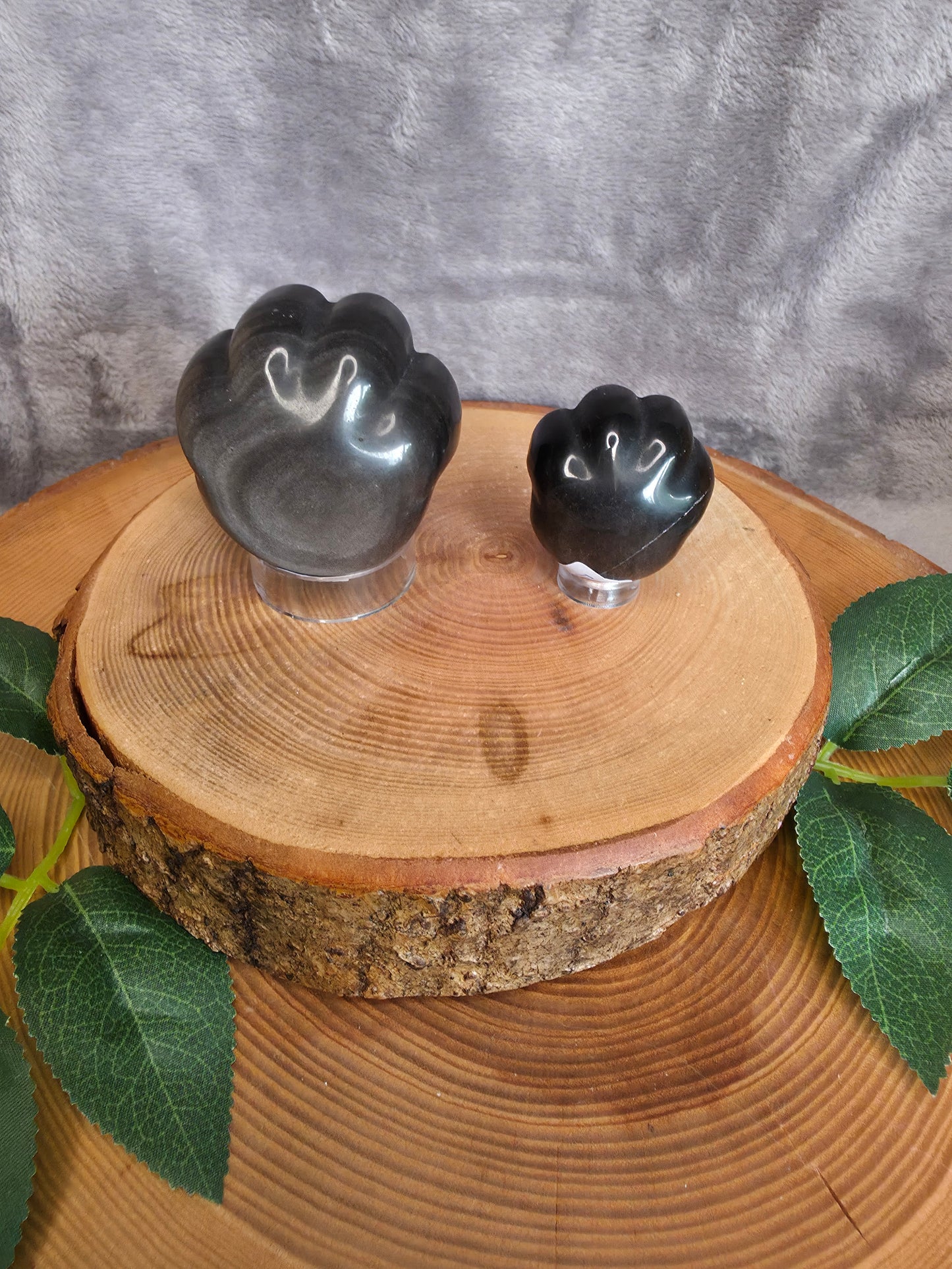 Silberobsidian Pfote (versch. Größen)