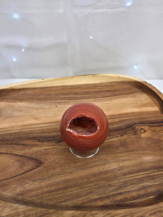 Karneol Kugel mit Druse (R25)