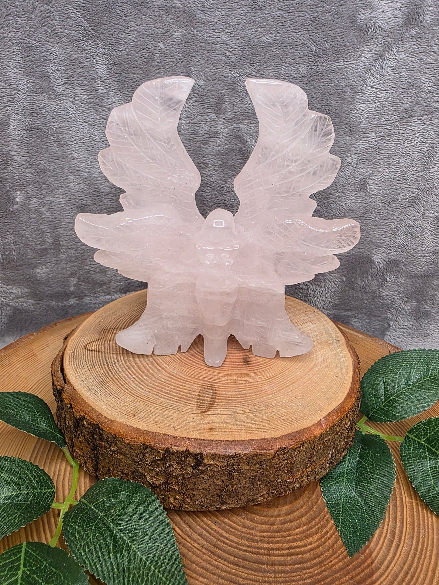 Rosenquarz Engel sechs Flügel