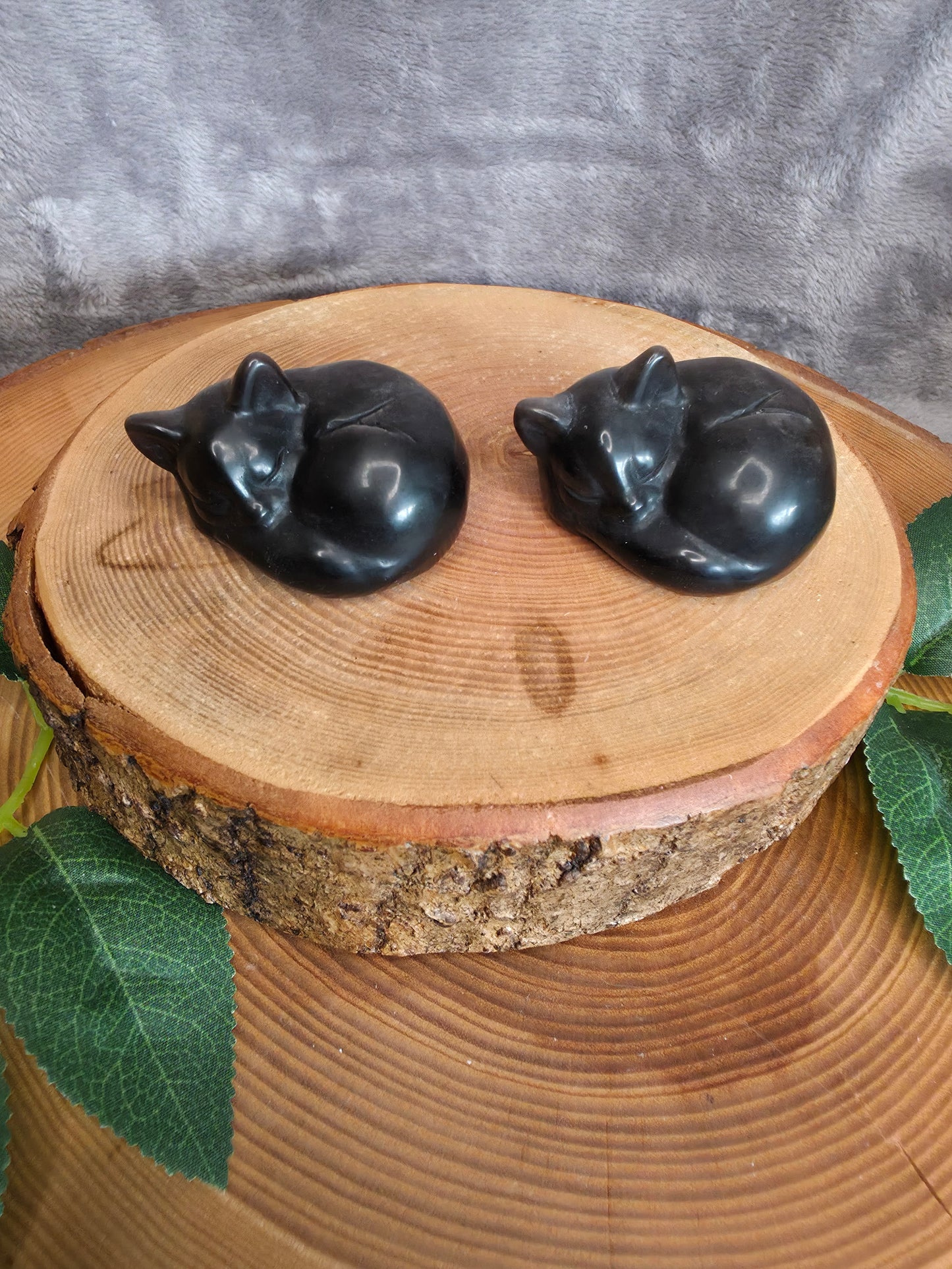 Silberobsidian schlafende Katze (wählbar)