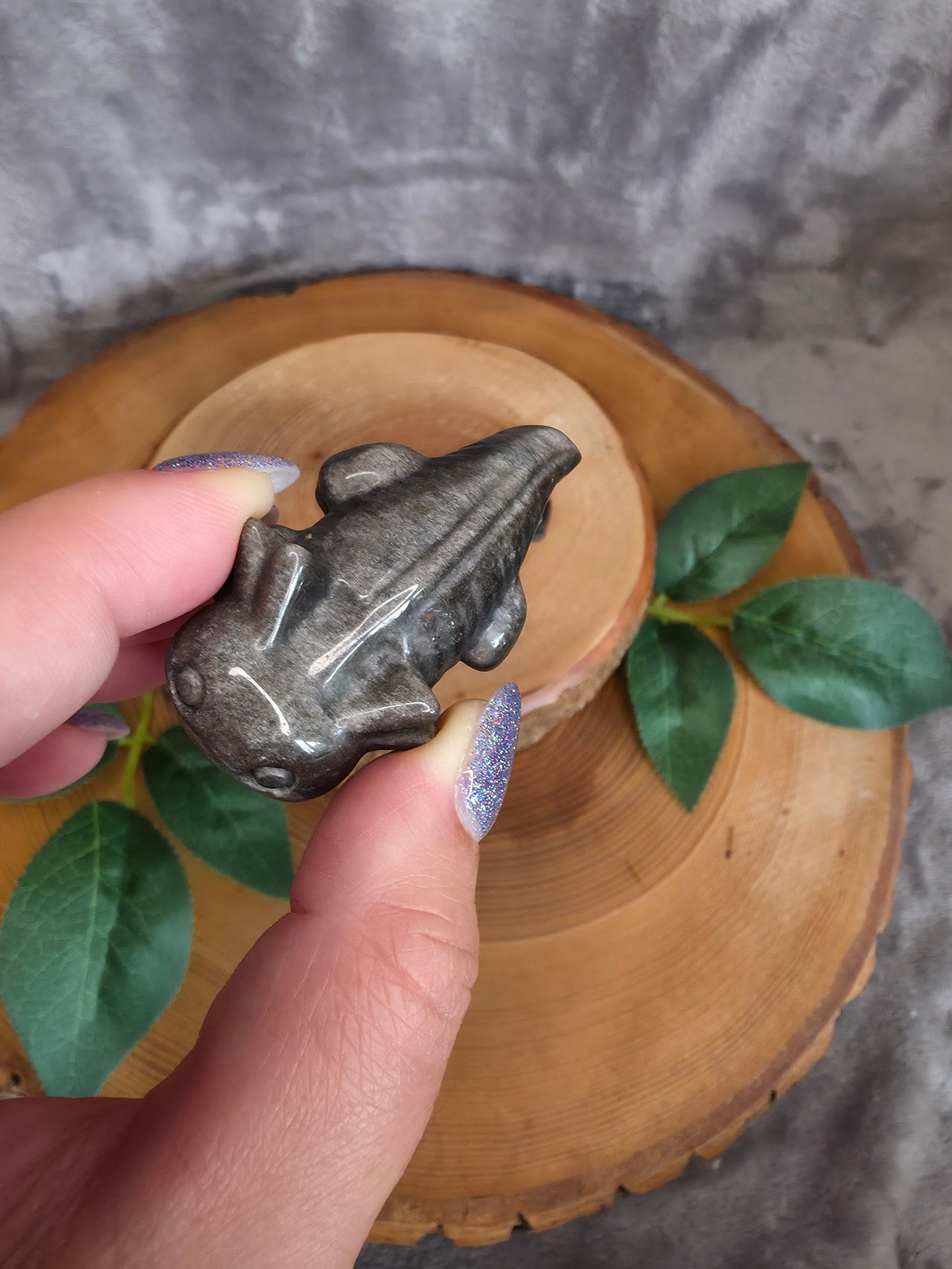 Silberobsidian Axolotl (wählbar)