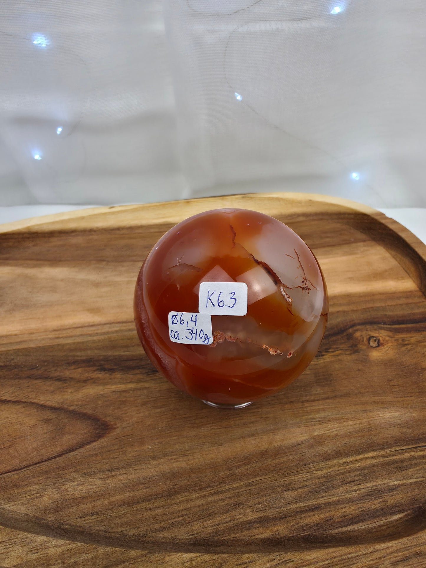 Karneol Kugel mit Druse (K63)