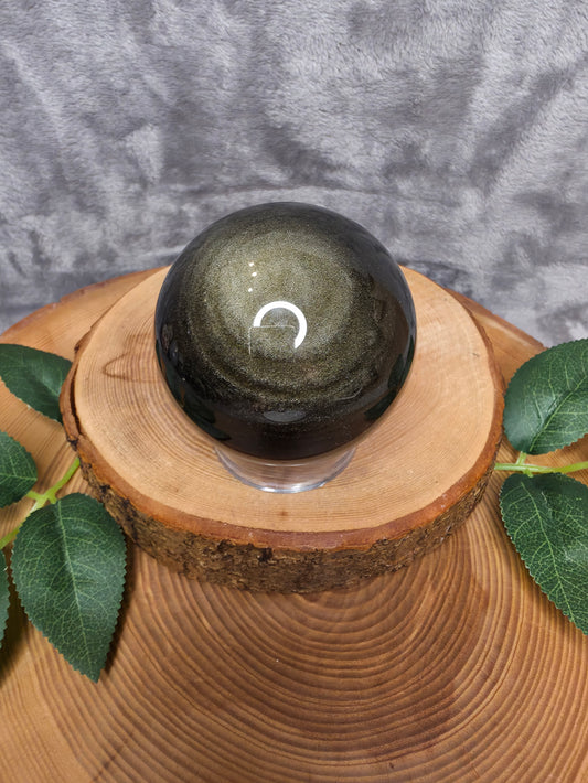 Goldener Obsidian Kugel (O37)