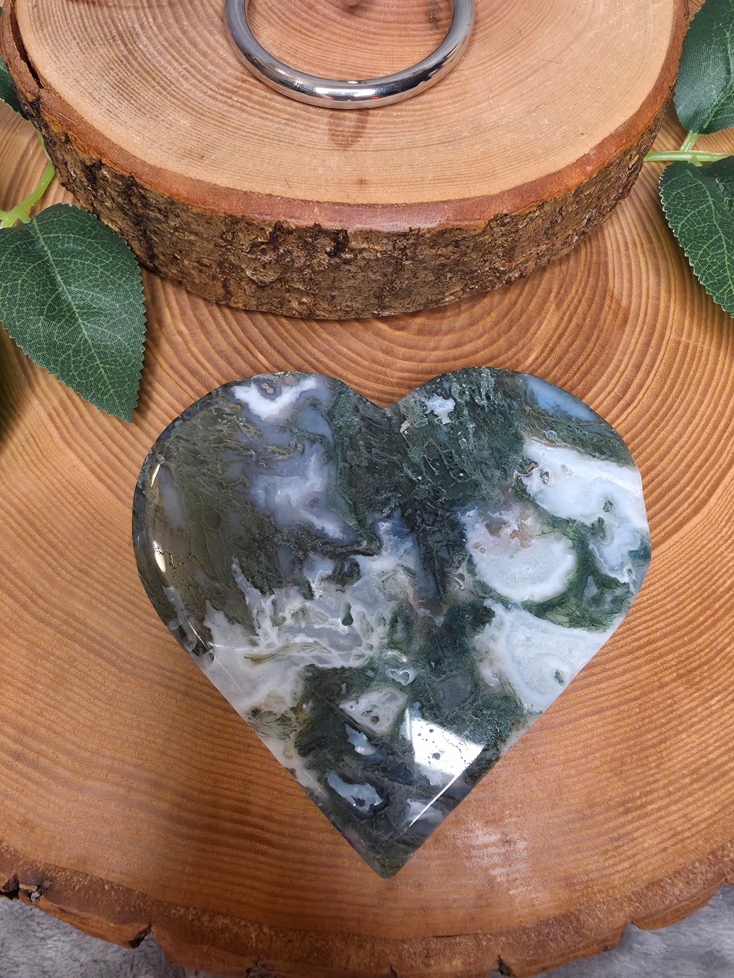 Moosachat Herz inkl. Halterung (B29)