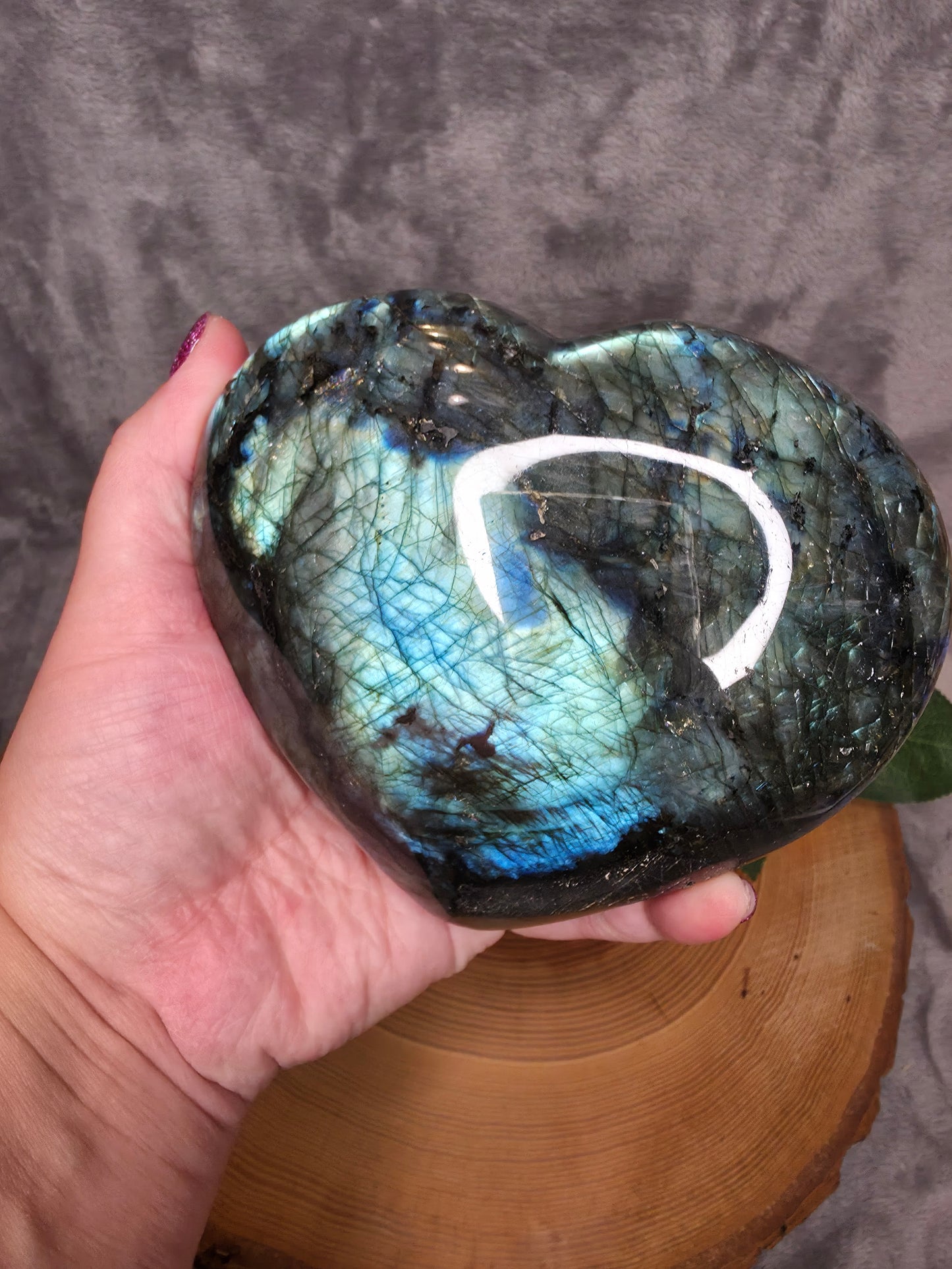 Labradorit Herz inkl. Halterung