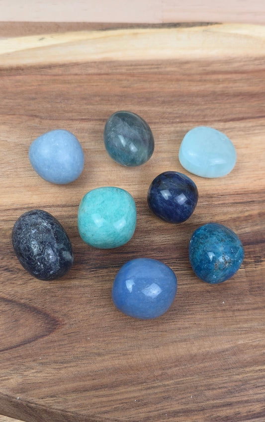 Blauer Trommelstein-Mix