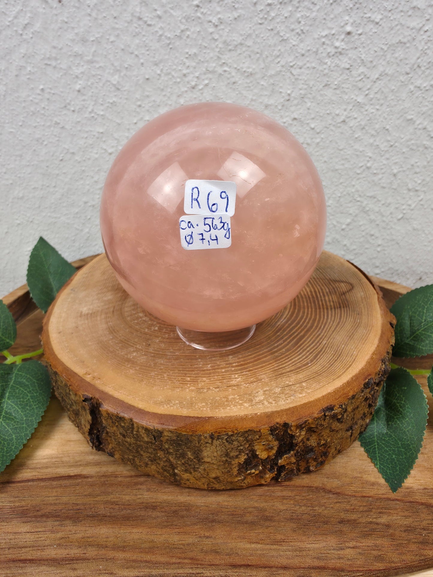 Rosenquarz Kugel (R69)