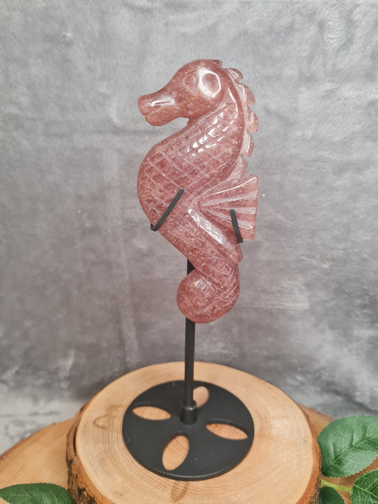 Seepferdchen Erdbeerquarz