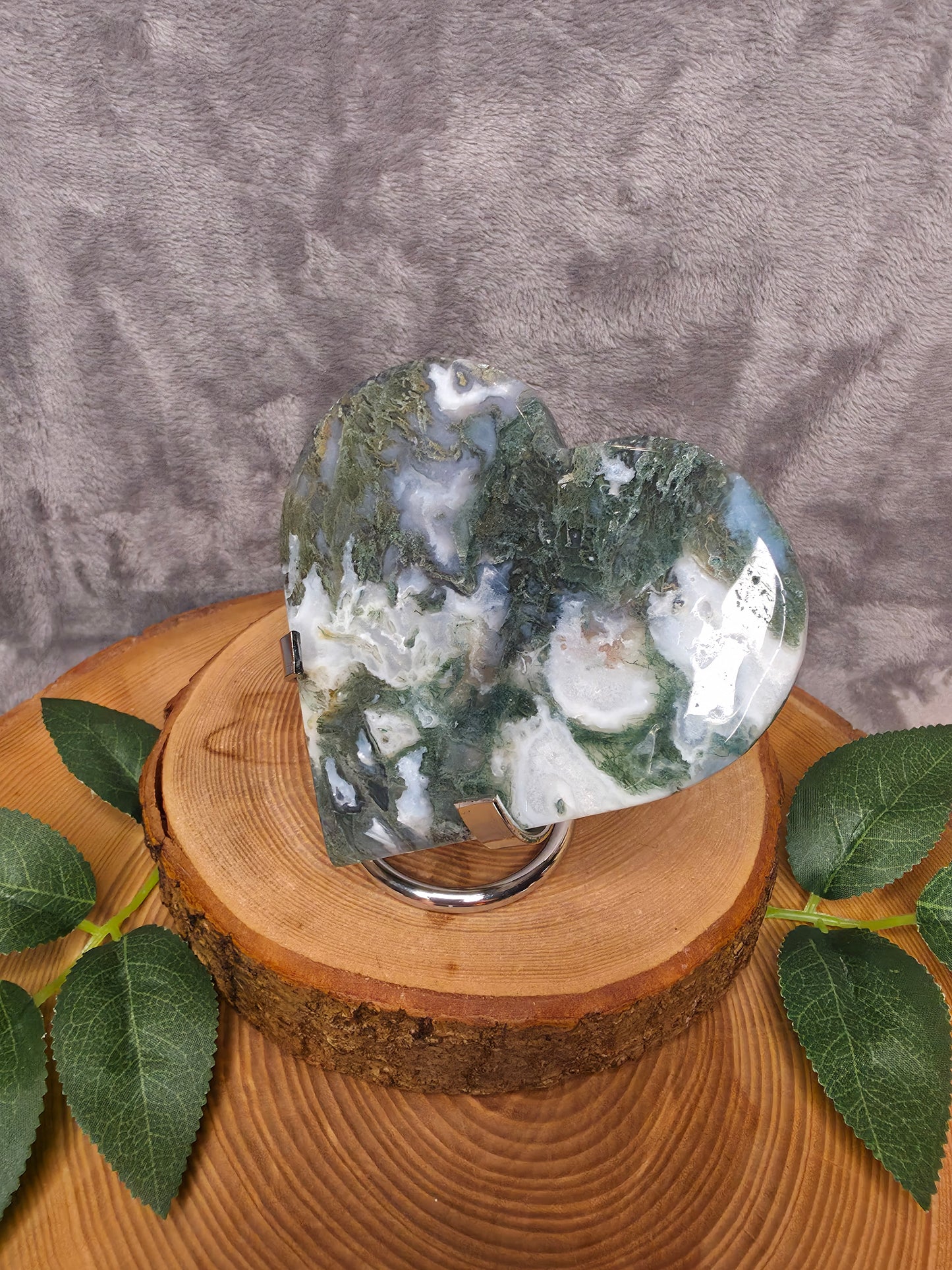 Moosachat Herz inkl. Halterung (B29)