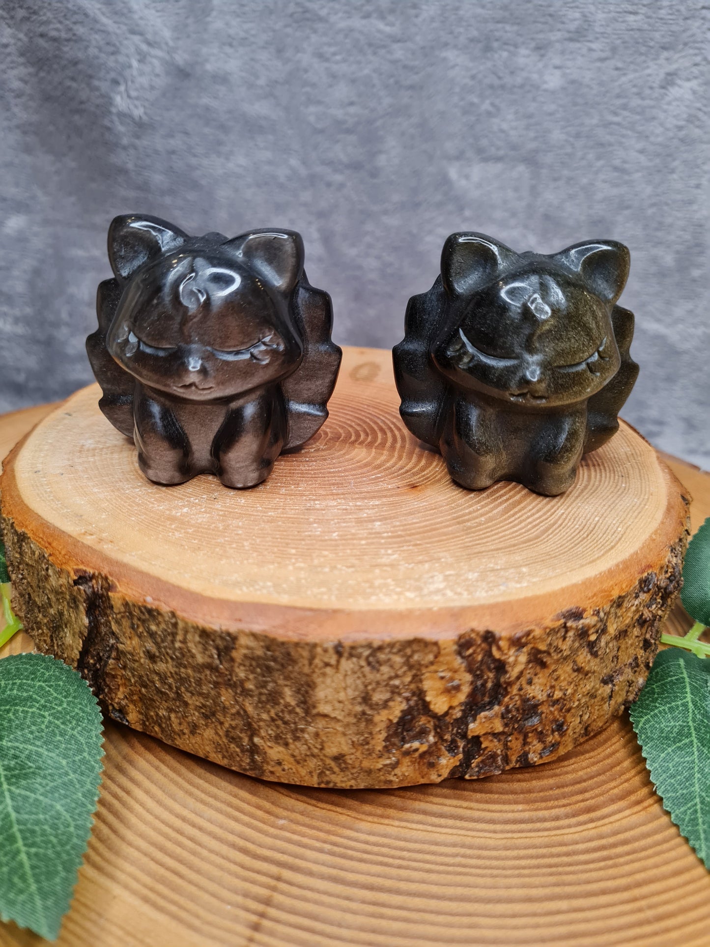 Silber- oder Goldobsidian Fuchs (neunschwänzig)